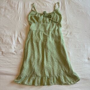 A&F Green Polka Dot Dress with Ruffle Hem